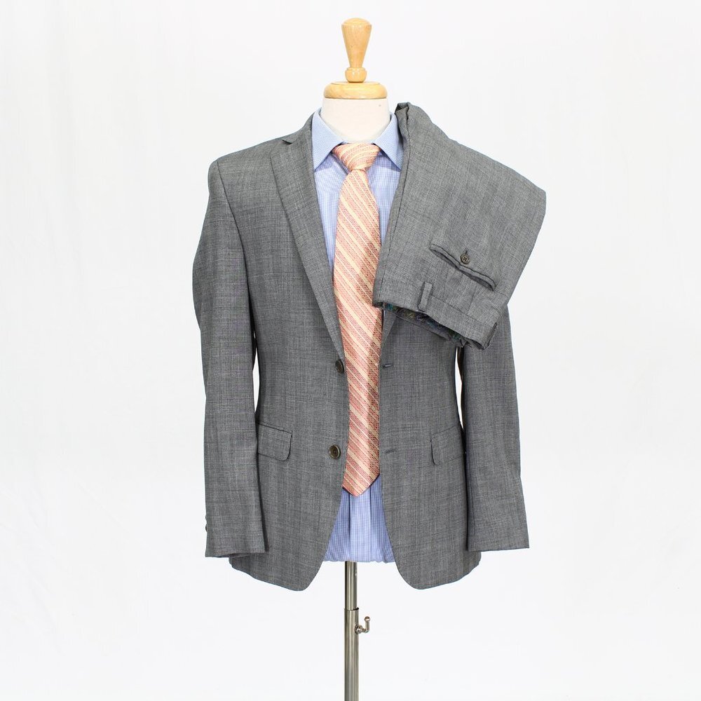 Tallia 36R 32x33 Gray Check 2-Button Suit R186